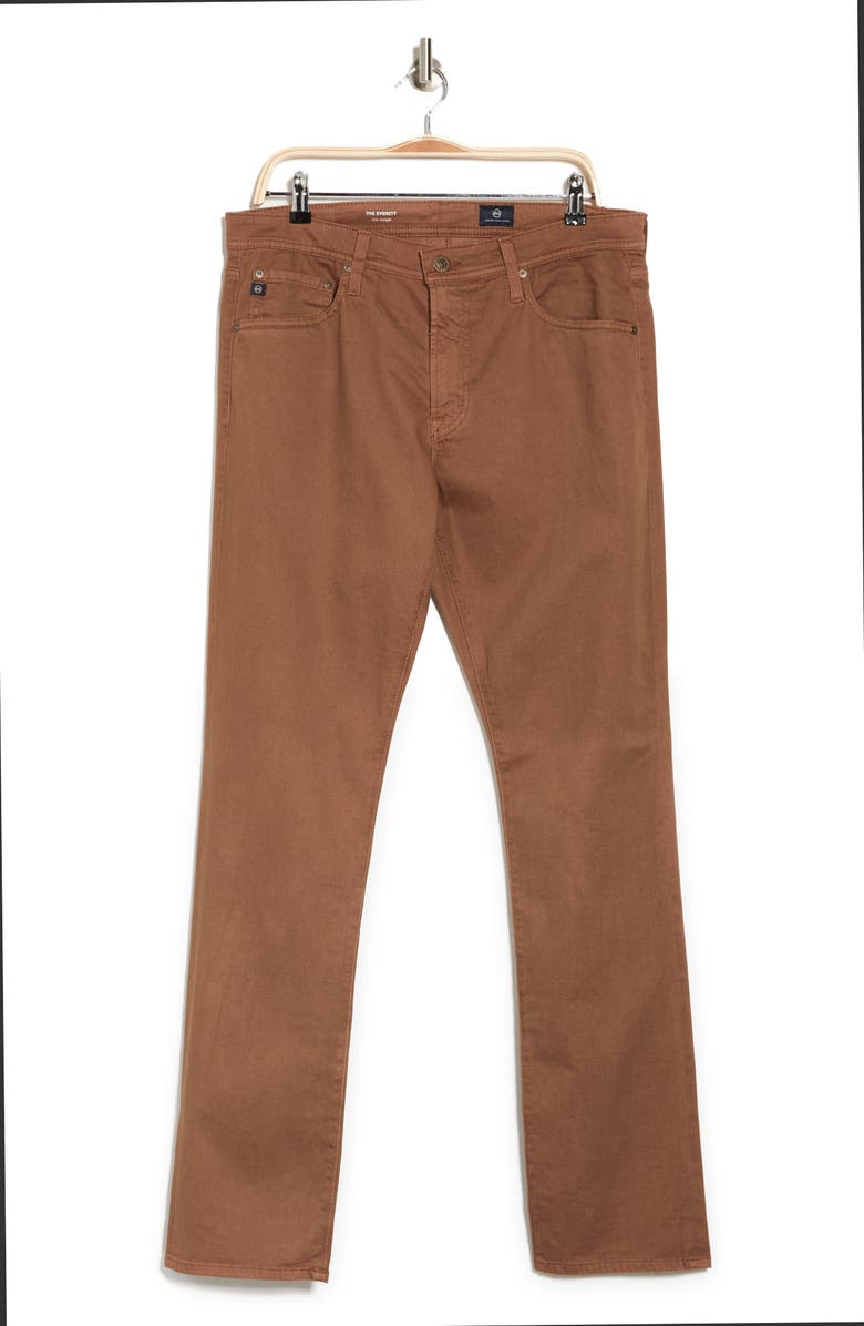 AG Everett Slim Straight Jeans, Alternate, color, Micro Geo Wheat Toast
