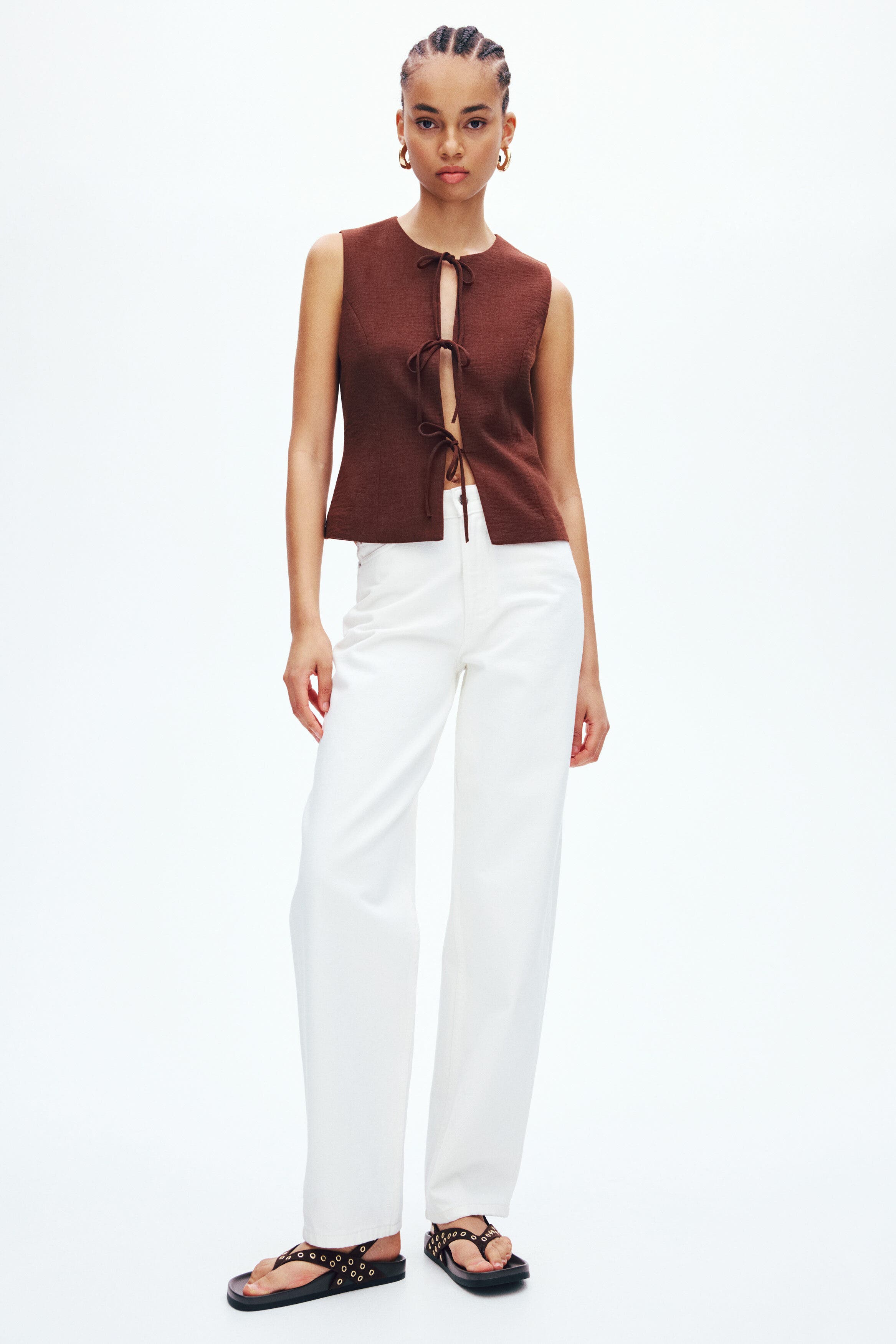 Tie-detail vest - image 2