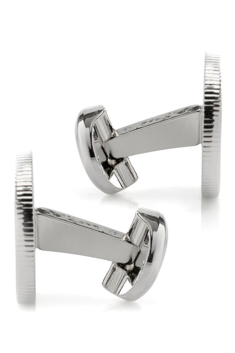 Hunter Embossed Cuff Links, Alternate, color, SILVER
