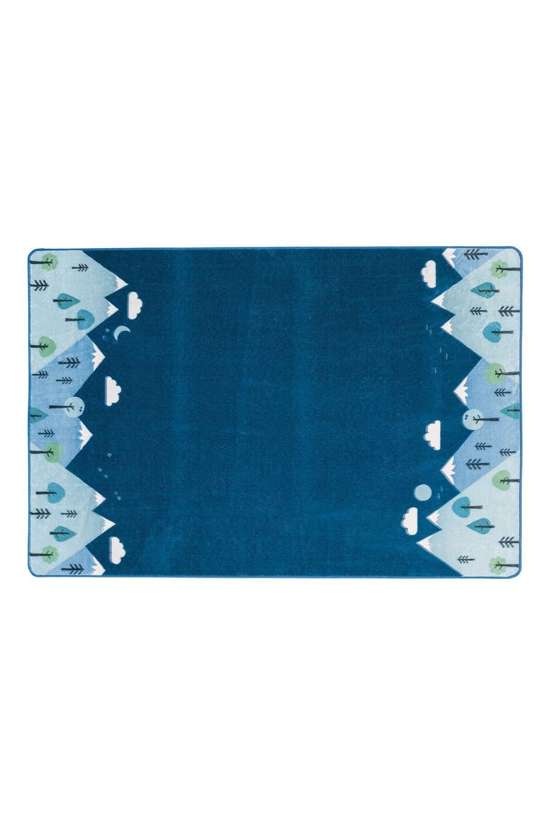 Tranquil Mountains Carpet, Main, color, Blue