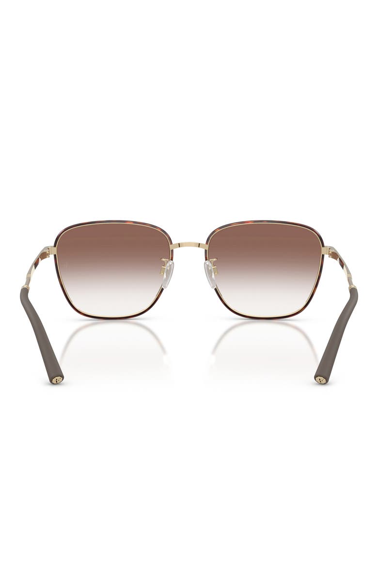 57mm Roger Federer R-18 Square Sunglasses, Alternate, color, DARK MAHOGANY / BRUSHED GOLD