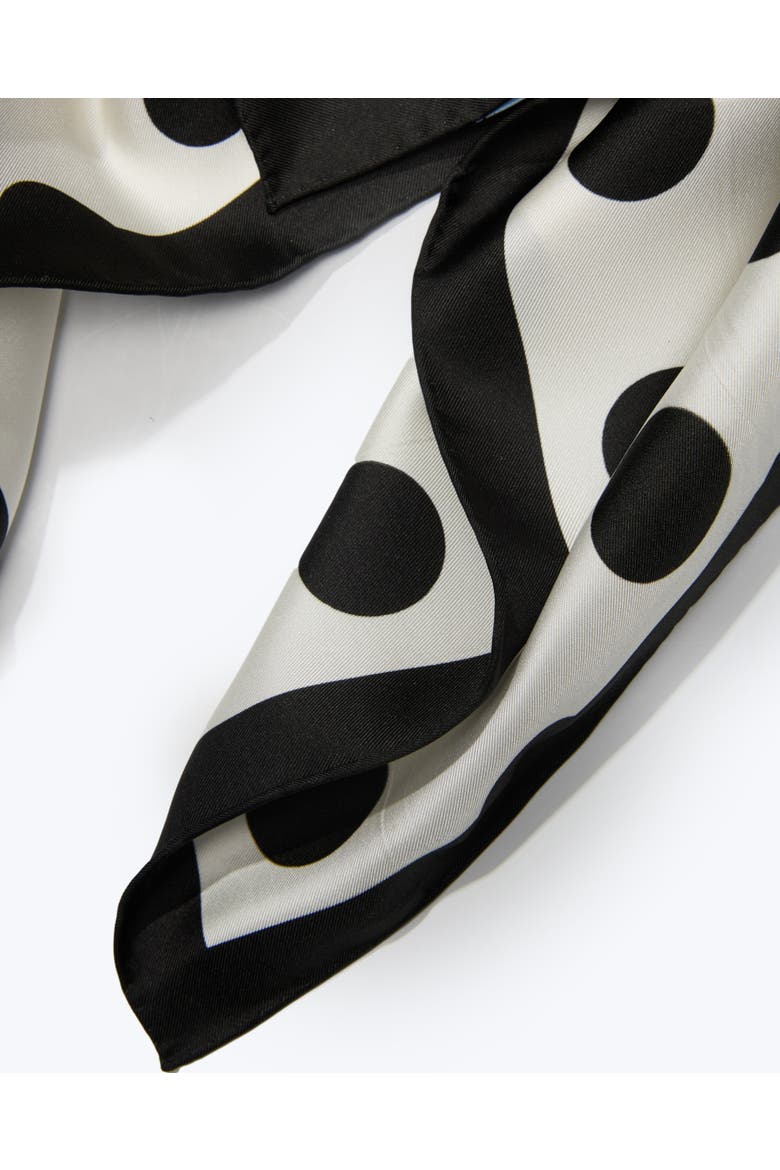 Dandy Dots Silk Bandana, Alternate, color, Black & White