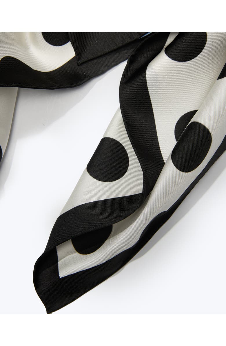 Knottery & Co Dandy Dots Silk Bandana, Alternate, color, Black & White