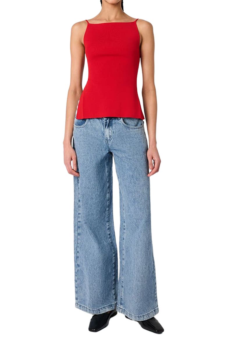 WeWoreWhat High Straight Neck Top, Main, color, Red
