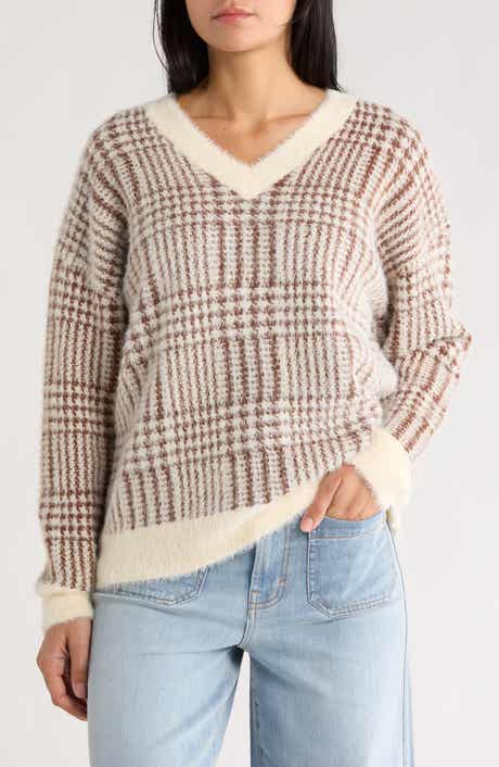 Love Token Plaid V-Neck Sweater