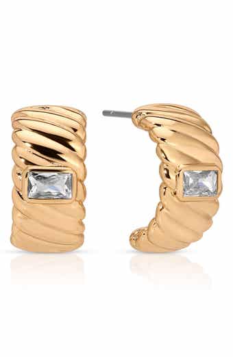 Ettika Textured Half Hoop Earrings