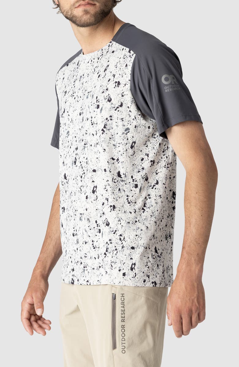 Outdoor Research Freewheel Mountain Bike T-Shirt, Alternate, color, Storm/ Oyster Creekside Print