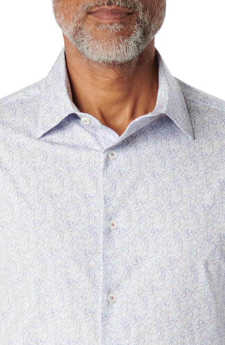 Bugatchi James OoohCotton<sup>®</sup> Abstract Print Button-Up Shirt, Alternate, color, Stone