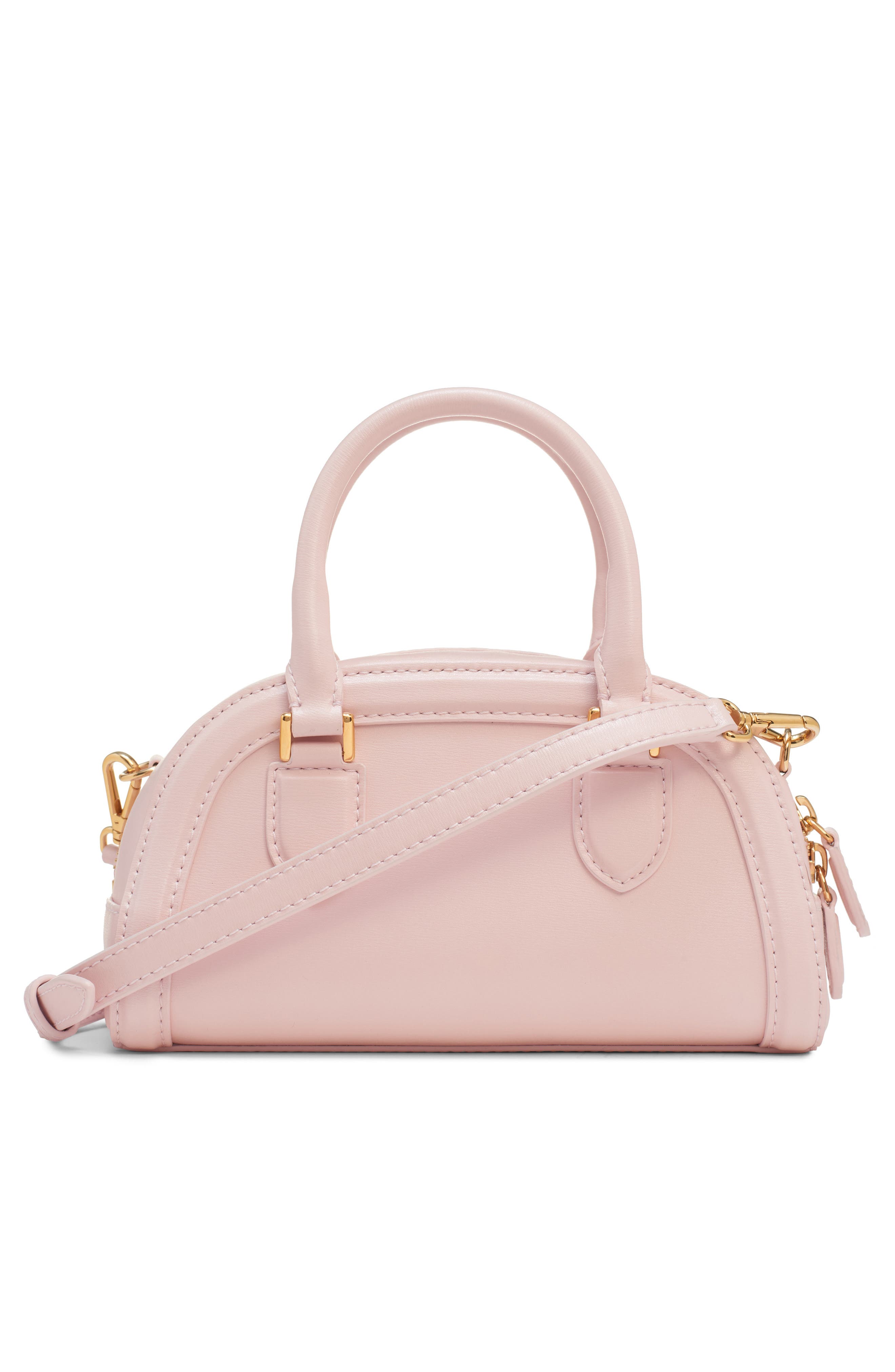 McQueen Mini Birdee Boston Handbag, Alternate, color, Rose/ Gold