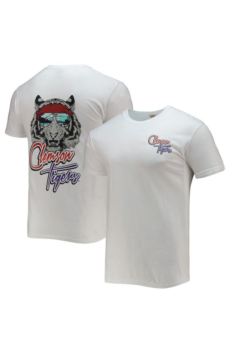 IMAGE ONE Men's White Clemson Tigers Mascot Bandana T-Shirt, Main, color,