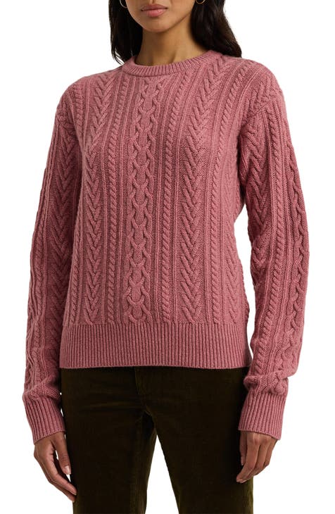 Women s Pink Cable Knit Fair Isle Sweaters Nordstrom