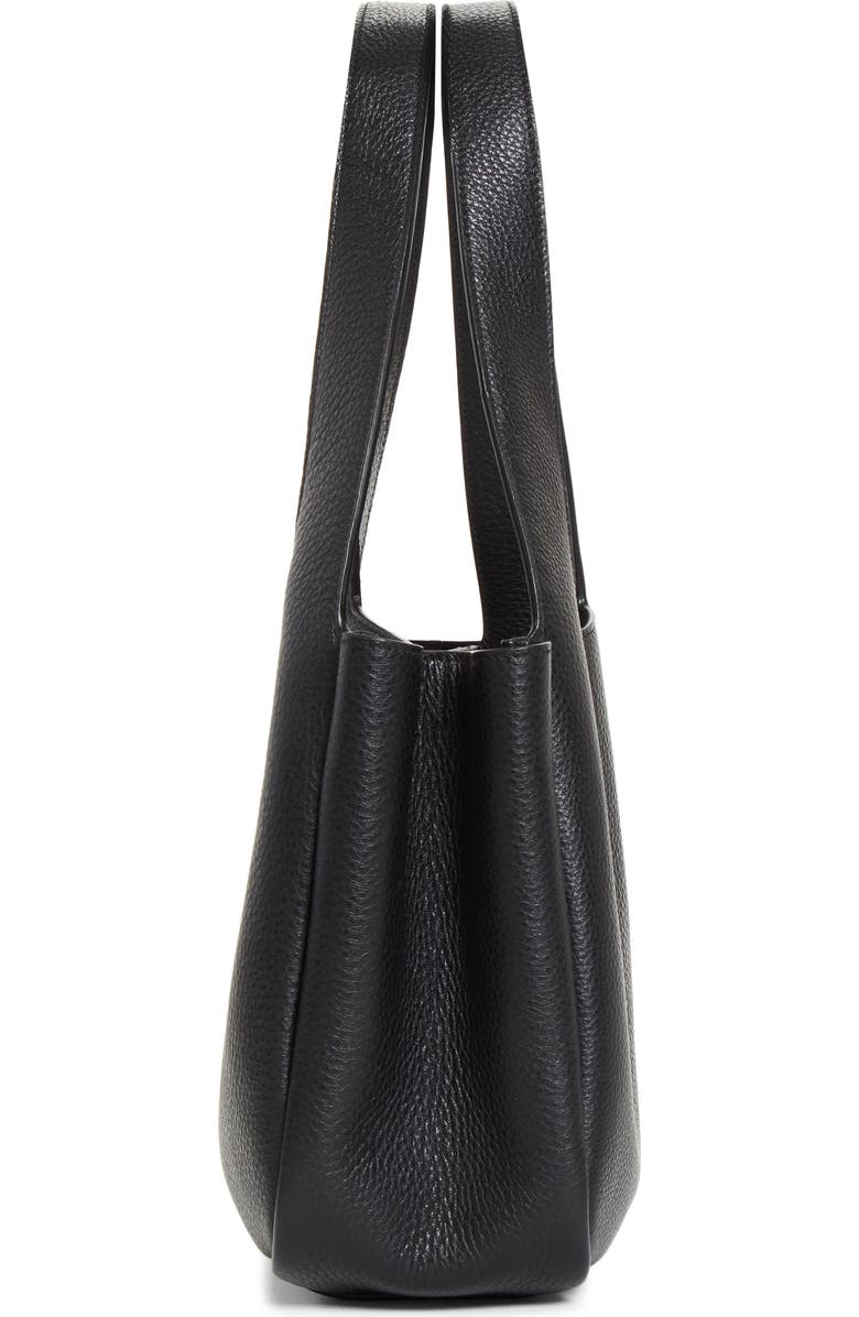 Saint Laurent Small Le 5 À 7 Bea Leather Tote, Alternate, color, Black