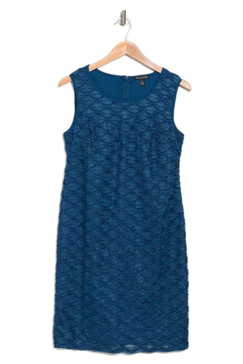 Sparkle Lattice Sheath Dress, Alternate, color, SAILOR BLUE