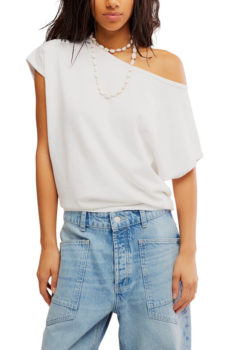 Peggy One-Shoulder Cotton Top, Main, color, CLEAN IVORY