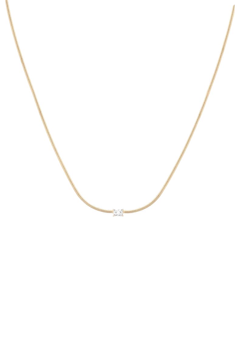 Sterling Silver 18k Gold Plated Sena Necklace Dainty Sparkle Everyday, Main, color, Gold