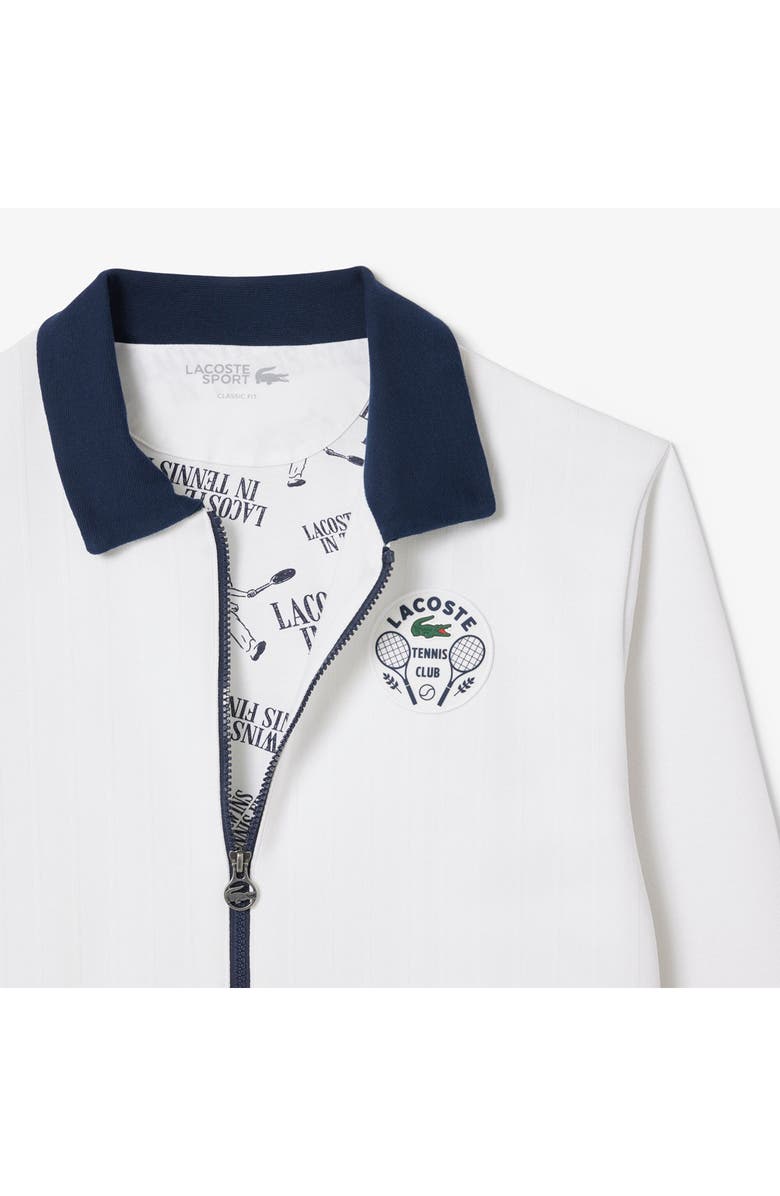 Lacoste Tennis Heritage Zip Jacket, Alternate, color, 522 White/ Navy Blue