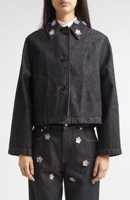 Marni Daisy Appliqué Denim Jacket