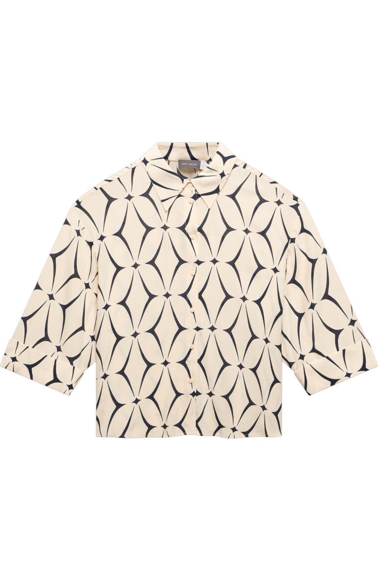 MINT VELVET Geo Print Resort Shirt, Alternate, color, Cream