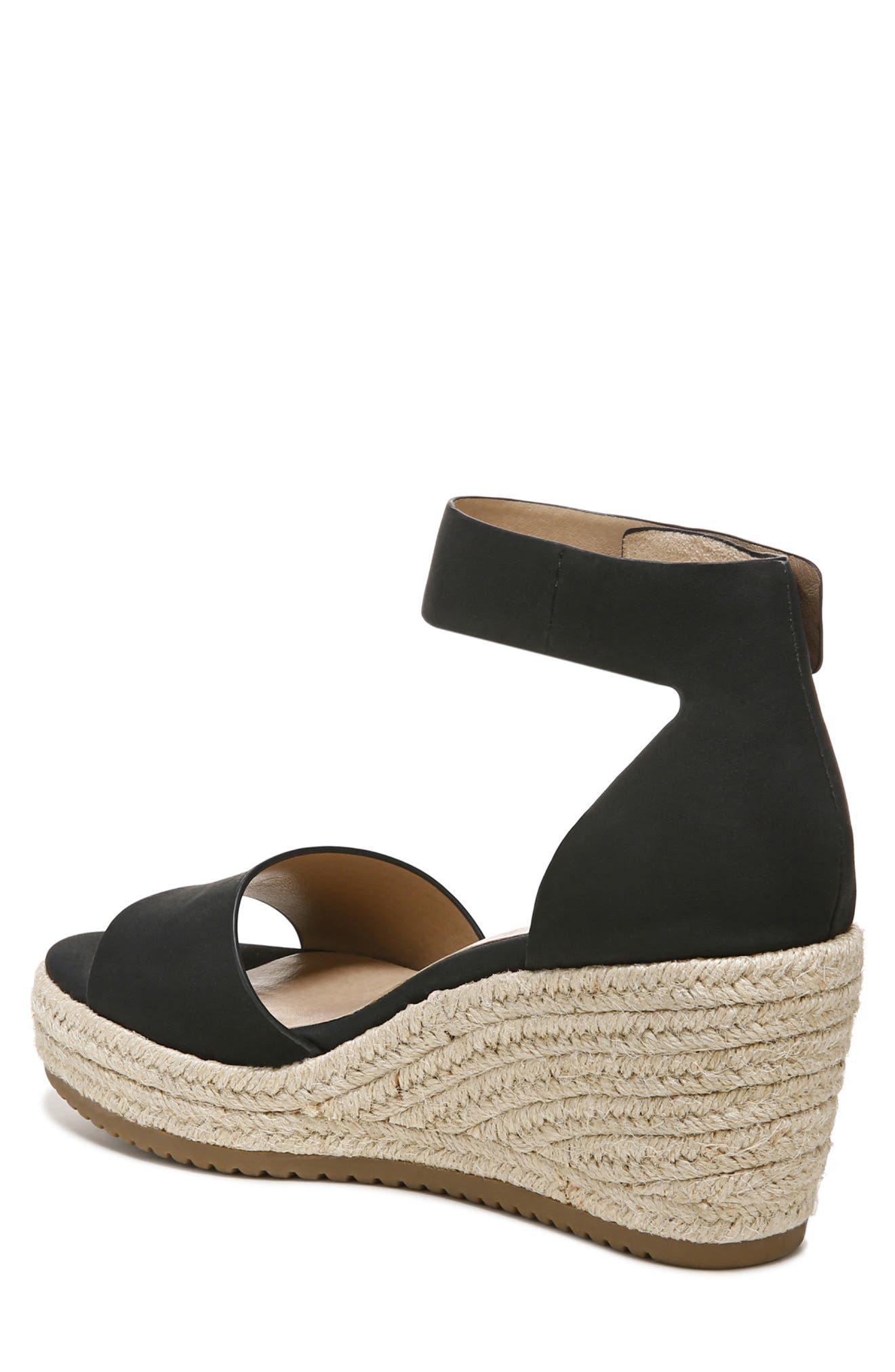 SOUL NATURALIZER Oakley Ankle Strap Espadrille Wedge Sandal, Alternate, color, Black