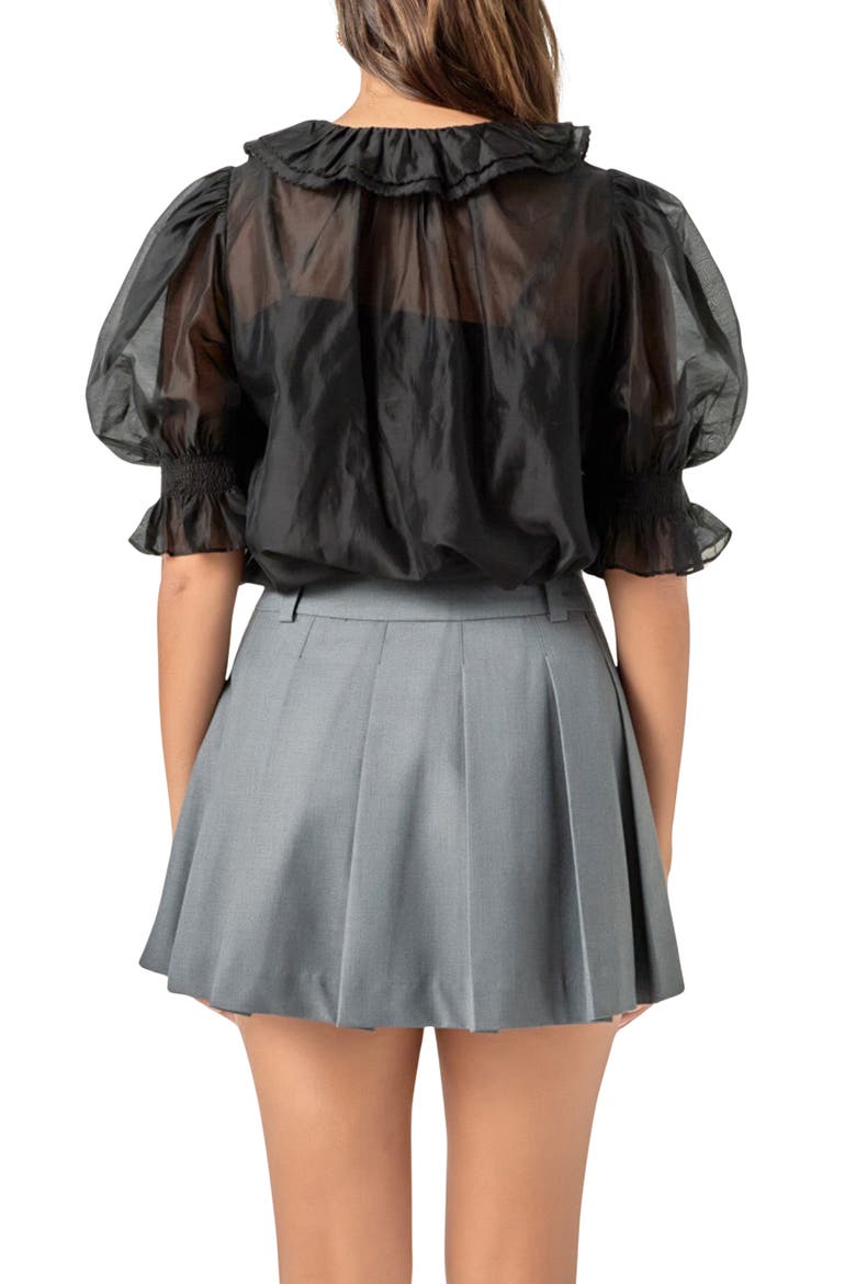 Ruffled Organza Top, Alternate, color, BLACK
