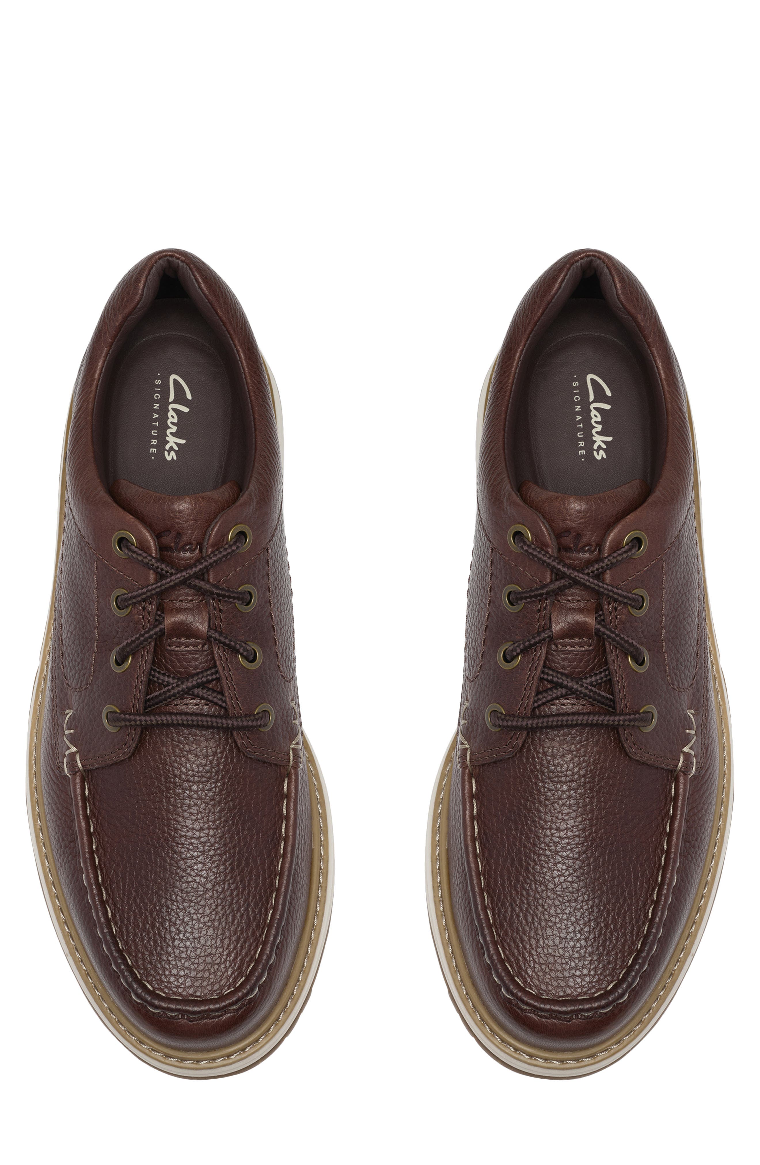 Melbury Lace Leather Moc Toe Derby, Alternate, color, DARK BROWN LEA