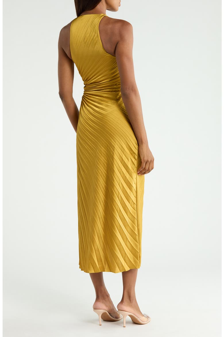 Reagan Asymmetric Pleat Dress, Alternate, color, AGED BRONZE