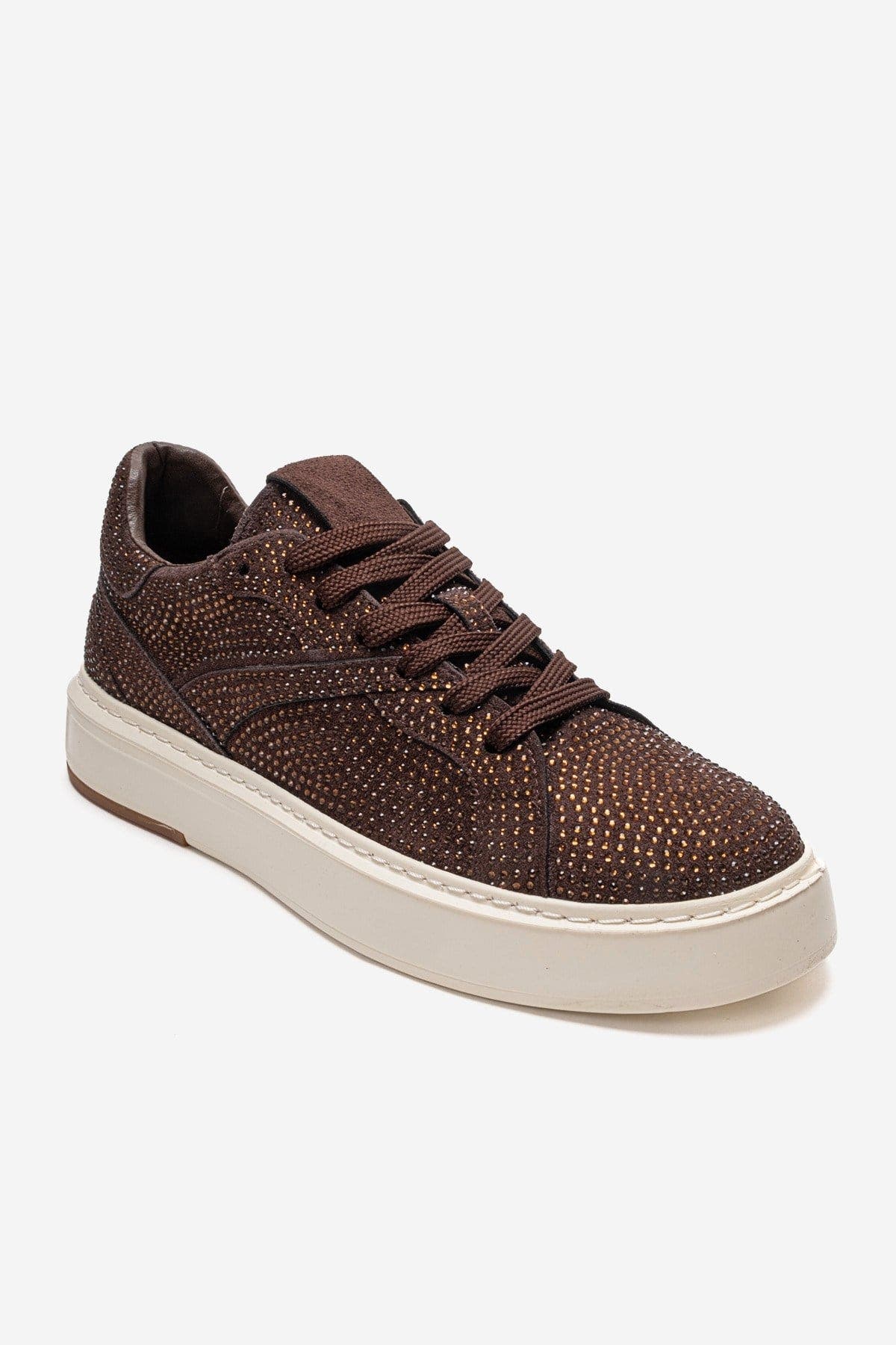 Berina Embellished Sneaker, Alternate, color, Brown Suede