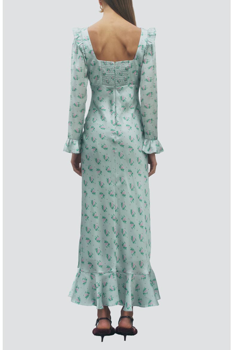 Florence Floral Ruffled Long Sleeve Dress, Alternate, color, MINT MULTI