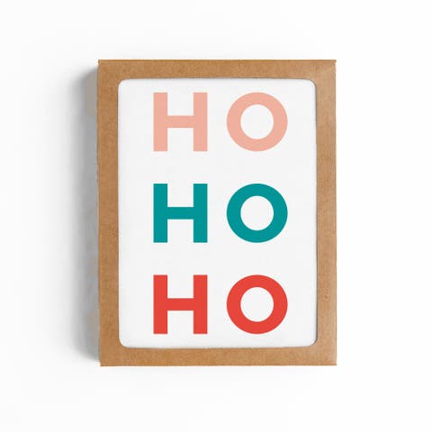 HO HO HO Santa Claus Christmas Card-Boxed Set of 8 Cards