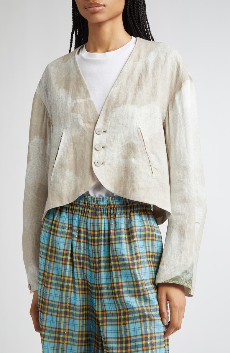 Undercover Crop Linen Jacket, Alternate, color, 