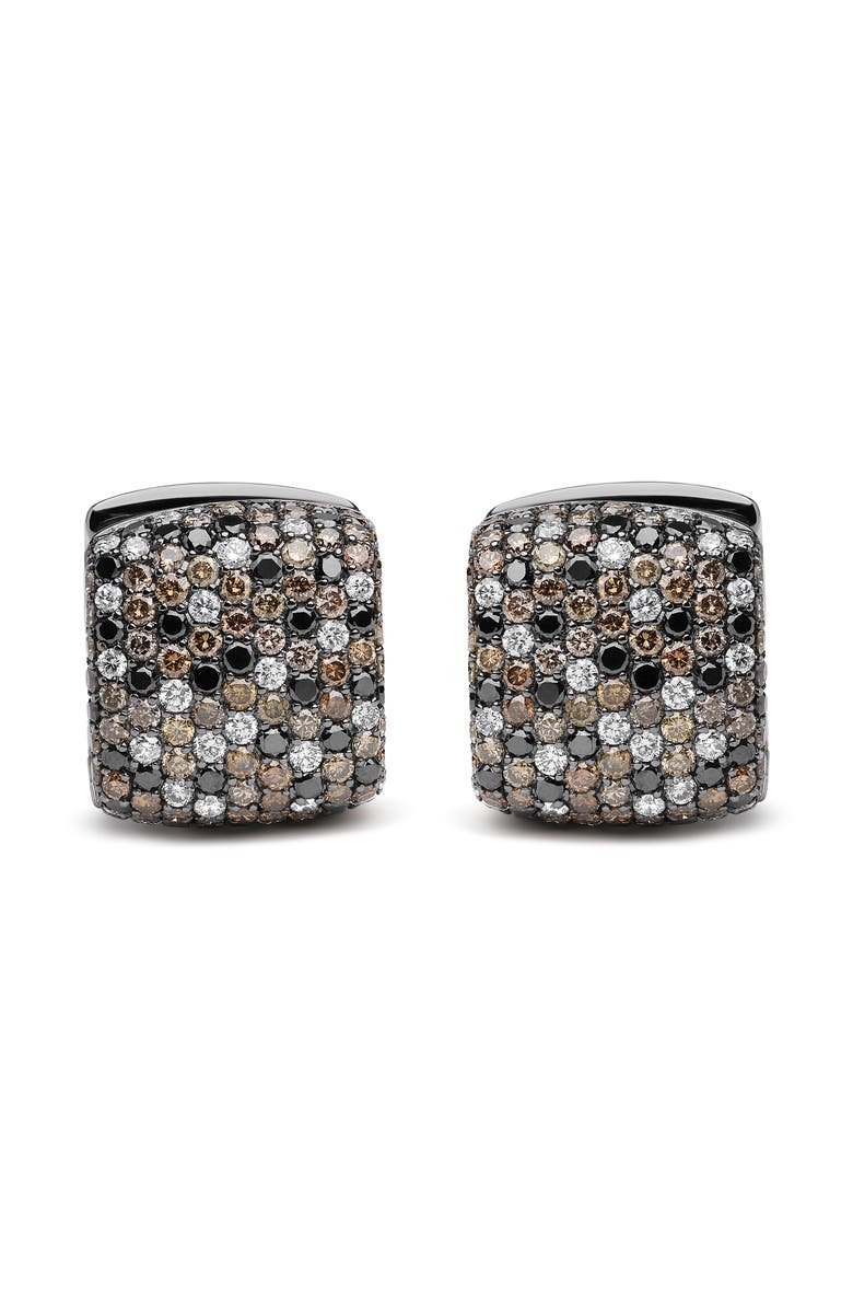 Haus of Brilliance 18K White Gold 12 5/8 Cttw Multi Color Diamond Huggie Earrings, Main, color, White