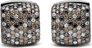 Haus of Brilliance 18K White Gold 12 5/8 Cttw Multi Color Diamond Huggie Earrings