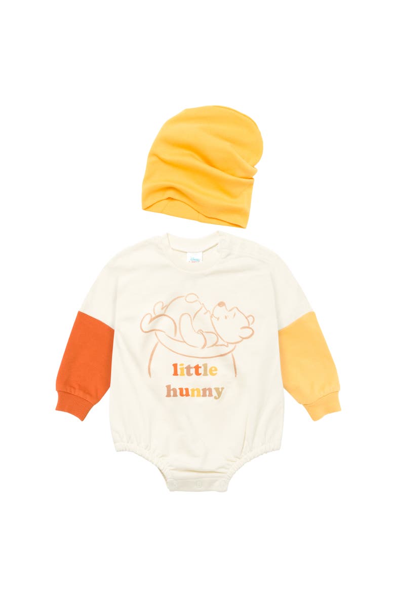 Winnie the Pooh 2-Piece Bodysuit and Hat Set, Main, color, Ivory Winnie the Pooh