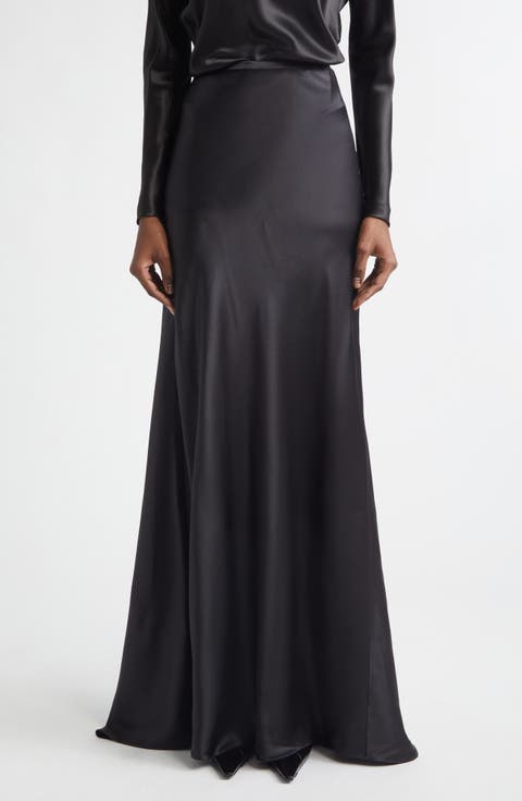 Bias Cut Silk Satin Skirt