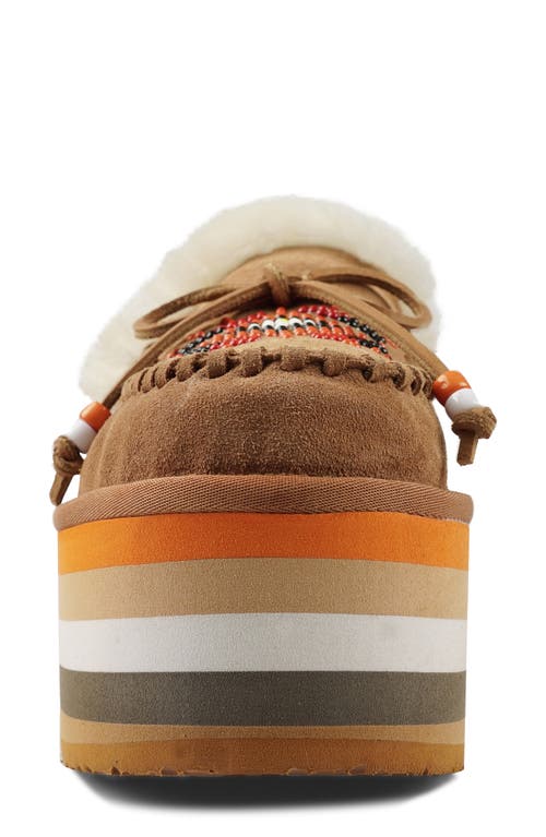 Zigi Birdy Faux Shearling Platform Slipper In Tan Suede