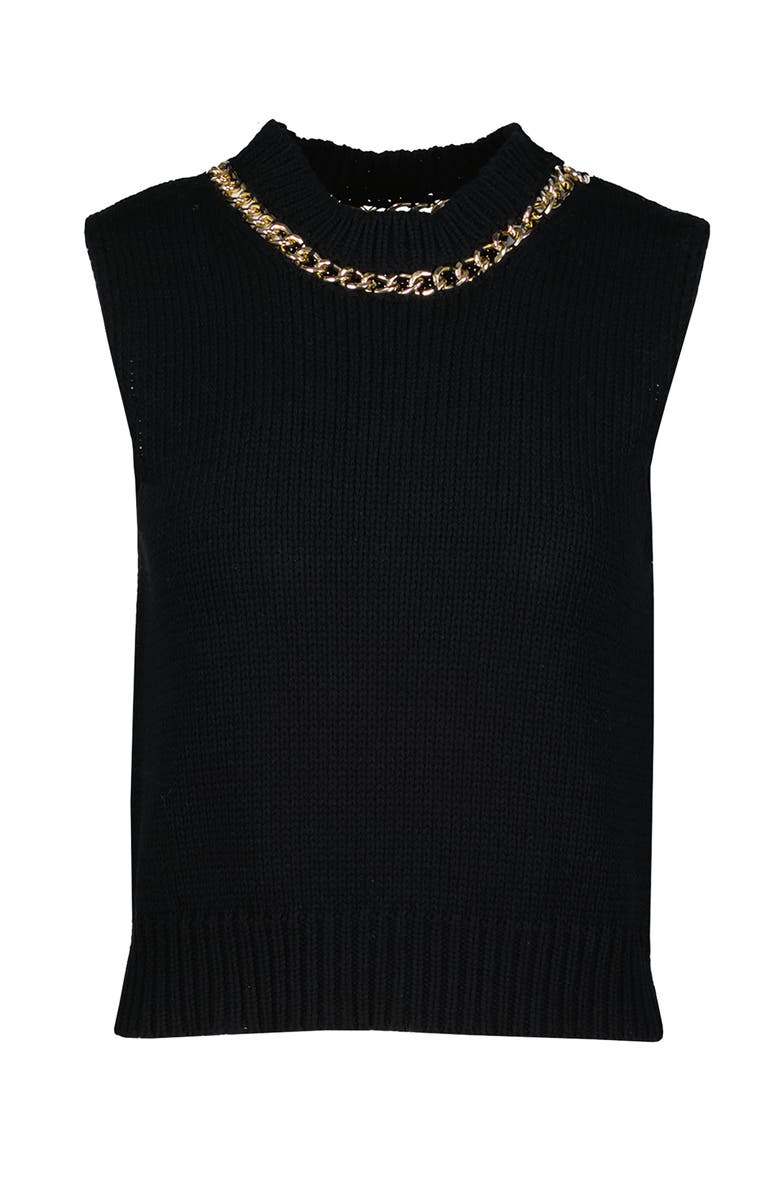 Bishop + Young Savoy Chain Detail Sweater Tank, Alternate, color, Black
