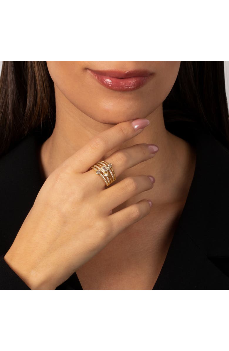 BY ADINA EDEN CZ Bezel X Pave Four Row Cocktail Ring, Alternate, color, 