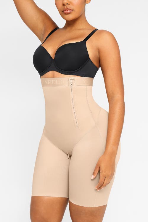 Shapellx Butt-lifting High Waist Shorts In Tres Naturale