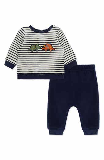 Little Me Velour Dino Sweatshirt & Joggers Set
