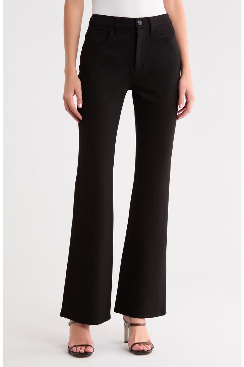 Casey Ponte Flare Pants, Main, color, BLACK