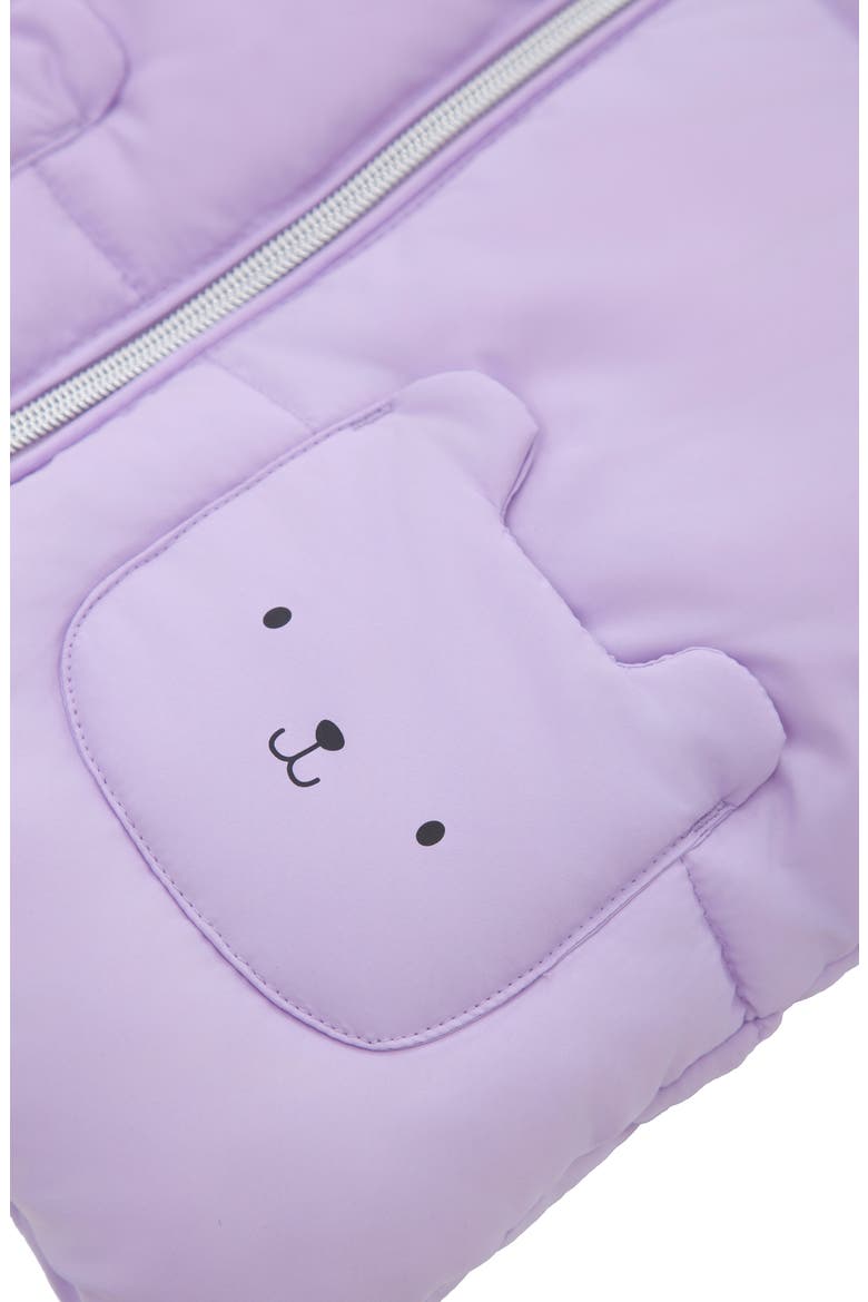 Borg-Lined Bear Ears Puffer Jacket, Alternate, color, Lilac