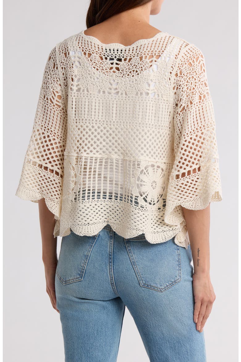 Crochet Cotton Top, Alternate, color, NATURAL