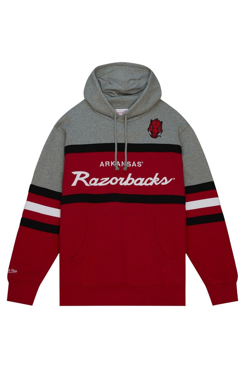 Men's Mitchell & Ness Crimson Arkansas Razorbacks Head Coach Pullover Hoodie, Alternate, color, Crimson