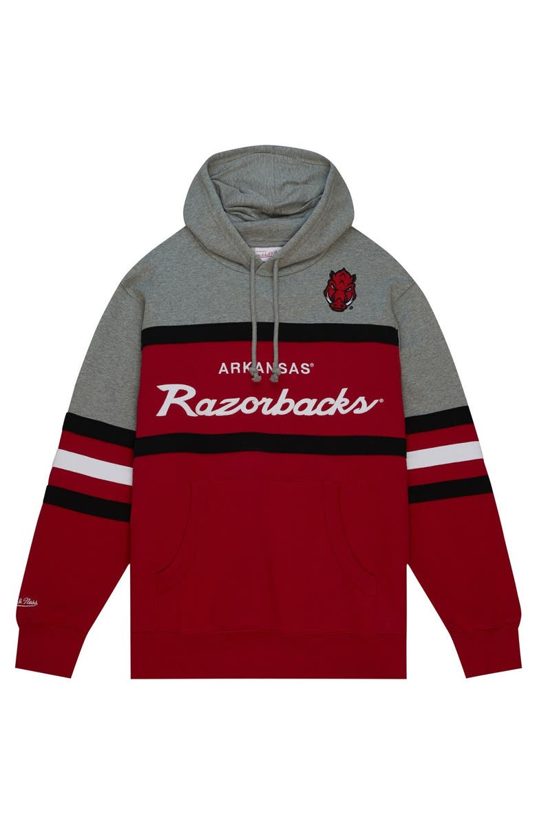 Mitchell & Ness Men's Mitchell & Ness Crimson Arkansas Razorbacks Head Coach Pullover Hoodie, Alternate, color, Crimson