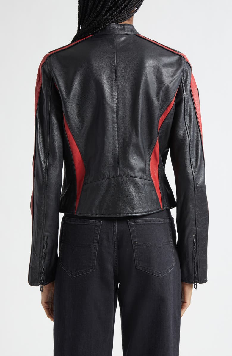 DIESEL<sup>®</sup> L-Ovable Leather BIker Jacket, Alternate, color, Black