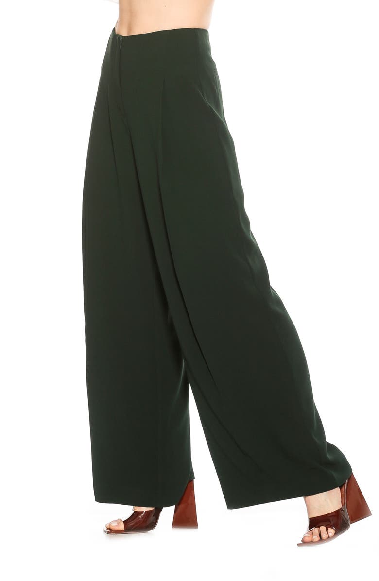 Alexia Admor Rover Mid Rise Wide Leg Pants, Alternate, color, Emerald