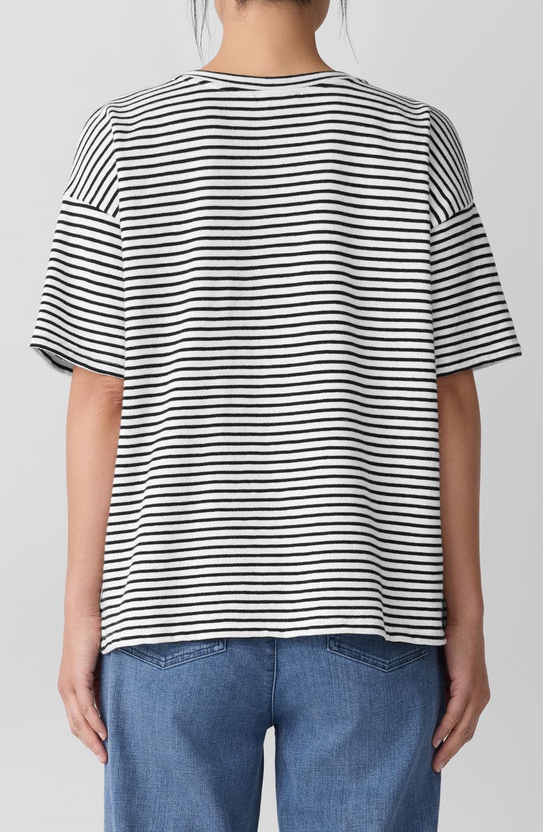 Eileen Fisher Organic Cotton T-Shirt, Alternate, color, White/ Black