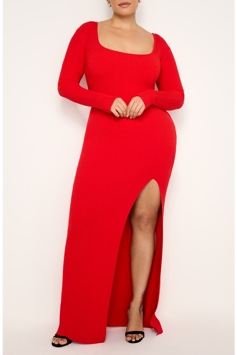 Virgo Long Sleeve Rib Sweater Dress, Alternate, color, GRENADINE003