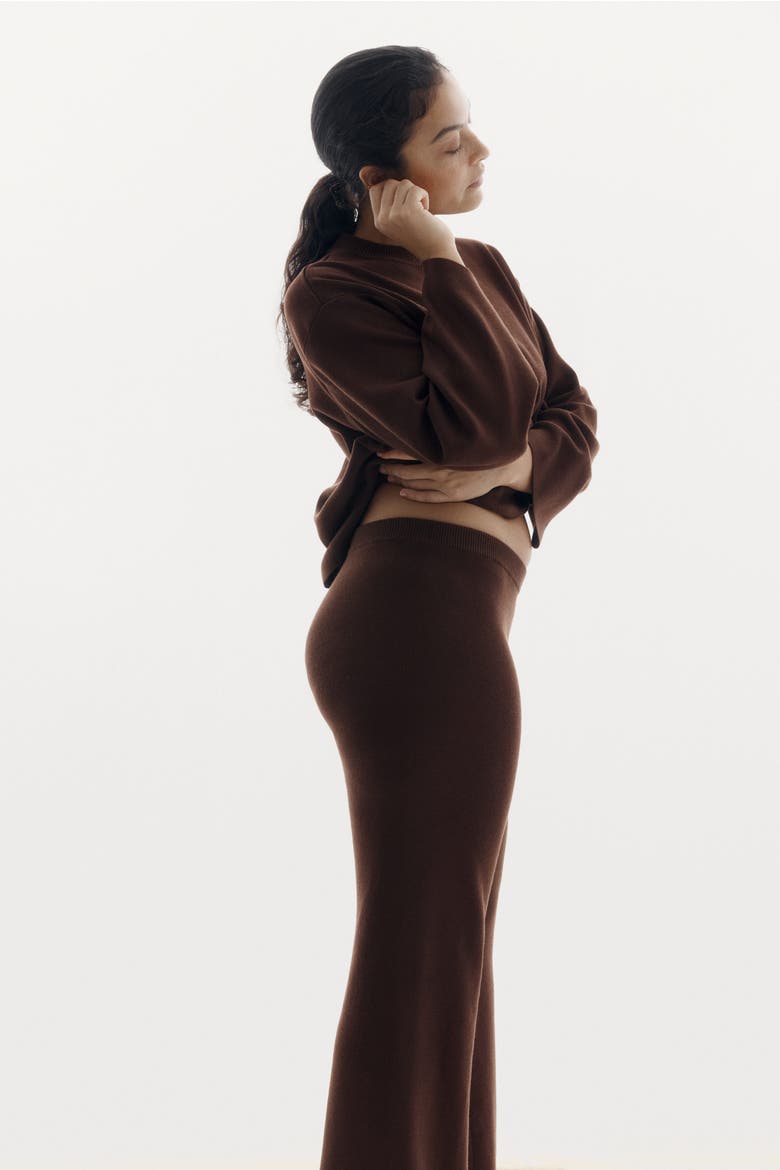 Fine-knit Trousers, Alternate, color, Dark brown