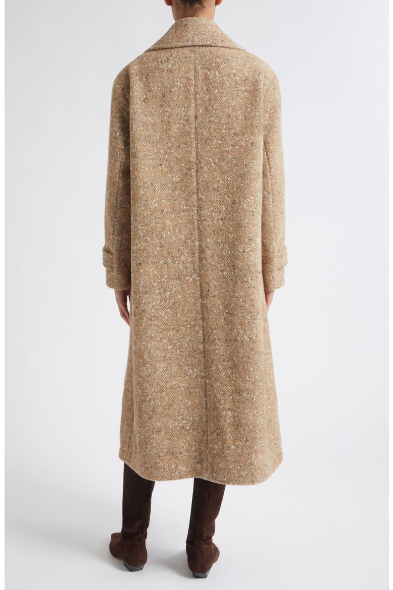 Alpaca Blend Herringbone Trench Coat, Alternate, color, 2113 CAMEL